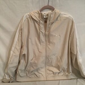 Nike Cream and White Zip-Up Jacket
